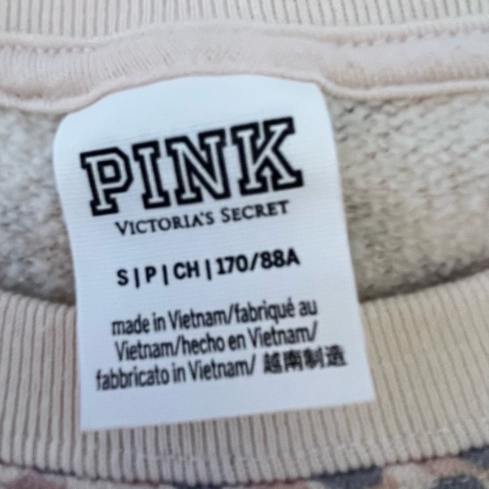 VS Pink, Leopard Print Sweatshirt size Small. - Picture 3 of 4